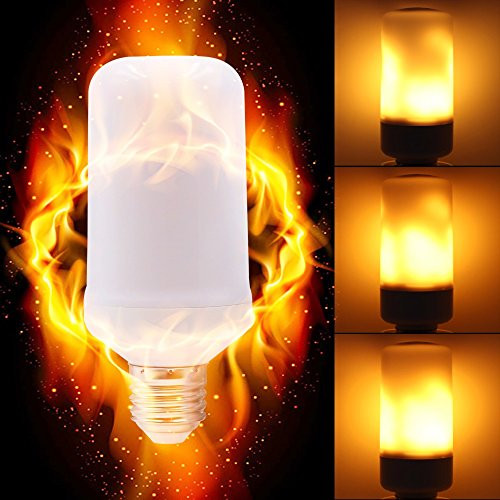 LED Flicker Flame Effect Light Bulb with Upside Down Effect,E26 LED Flickering Bulb - 7W - 320 Lumen Simulated Decorative Lights Vintage Flame Lights for Christmas Decoration
