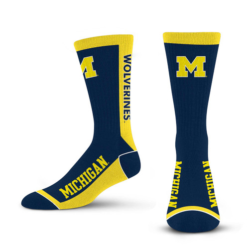 For Bare Feet NCAA MICHIGAN WOLVERINES MVP Crew Sock Team Color Large For Bare Feet NCAA MICHIGAN WOLVERINES MVP Crew Sock Team Color Large