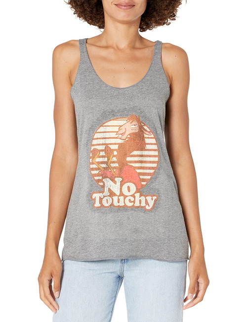 Disney Junior's Emporer's New Groove No Touchy Tri-Blend Racerback Layering Tank, Gray Heather, Medium Disney Junior's Emporer's New Groove No Touchy Tri-Blend Racerback Layering Tank, Gray Heather, Medium