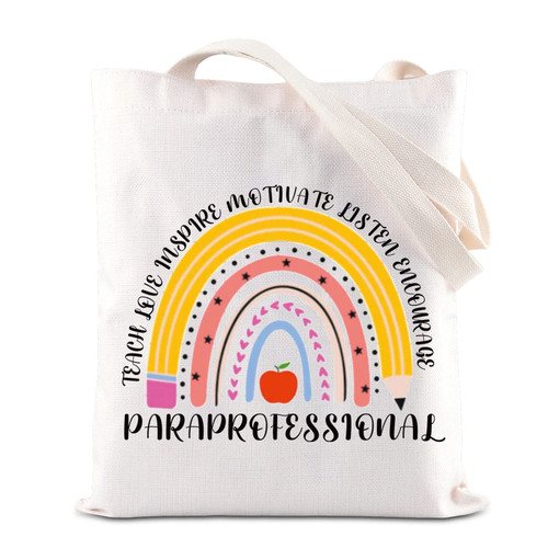 FOTAP Paraprofessional Survival Kit Para Teacher Gift Paraprofessional Zipper Pouch Makeup Bag Paraeducator Appreciate Gift Teacher Aide Gift (Paraprofessional Tote)