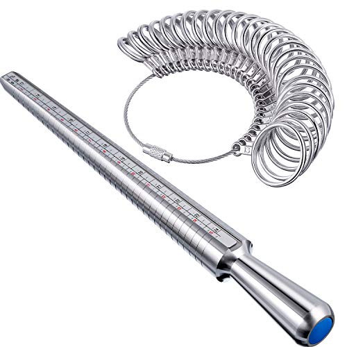 Chuangdi Ring Mandrel Sizer with Ring Gauges Sizer Finger Ring Sizer Measuring Tool