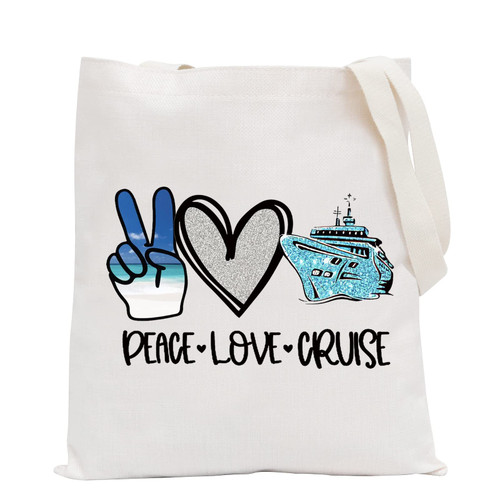 POFULL Cruise Travel Gift Cruise Lover Gift Peace Love Cruise Cosmetic Bag Summer Vacation Gift (PEACE LOVE CRUISE Tote Bag) POFULL Cruise Travel Gift Cruise Lover Gift Peace Love Cruise Cosmetic Bag Summer Vacation Gift (PEACE LOVE CRUISE Tote Bag)