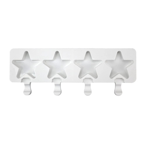 Shaped Popsicle Molds Cute Star Shape Ice Pop Molds Silicone 4 Cavities Popsicle Moulds for Kids Adults Ice Cream Mold Cake Pop Molds Homemade Popsicle Silicone Molds DIY Popsicle Maker
