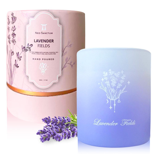 Luxury Aromatherapy Candle | Soy Candle with Natural Essential Oils | Relaxing Lavender Scent | Scented Candle for Home | Ideal Gift for Women