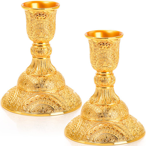 Mezchi 2 Pack Metal Taper Candle Holder, 3.8" Vintage Pillar Candlestick Holders, Gold Candle Holders for Taper Candles, Modern Candle Stands for Table Centerpiece, Anniversary, Wedding, Party Mezchi 2 Pack Metal Taper Candle Holder, 3.8" Vintage Pillar Candlestick Holders, Gold Candle Holders for Taper Candles, Modern Candle Stands for Table Centerpiece, Anniversary, Wedding, Party