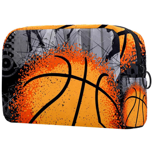 VBFOFBV Makeup Bag, Cosmetic Bag for Women Cosmetic Large Travel Toiletry Bag for Girls Make Up Bag Brush Bags, Sports Basketball Abstract Art VBFOFBV Makeup Bag, Cosmetic Bag for Women Cosmetic Large Travel Toiletry Bag for Girls Make Up Bag Brush Bags, Sports Basketball Abstract Art