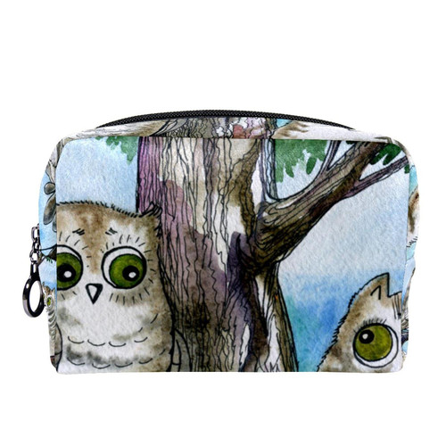 VBFOFBV Makeup Bag, Cosmetic Bag for Women Cosmetic Large Travel Toiletry Bag for Girls Make Up Bag Brush Bags, Owl and Cat Cartoon Animals VBFOFBV Makeup Bag, Cosmetic Bag for Women Cosmetic Large Travel Toiletry Bag for Girls Make Up Bag Brush Bags, Owl and Cat Cartoon Animals