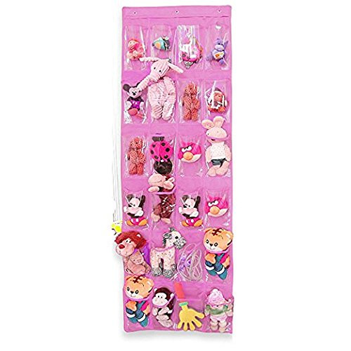Toys Storage, 24 Pocket Hanging Wall Organizer?Over the Door Hanging Shoe Organizer Bag by Toys Storage, 24 Pocket Hanging Wall Organizer?Over the Door Hanging Shoe Organizer Bag (Pink)