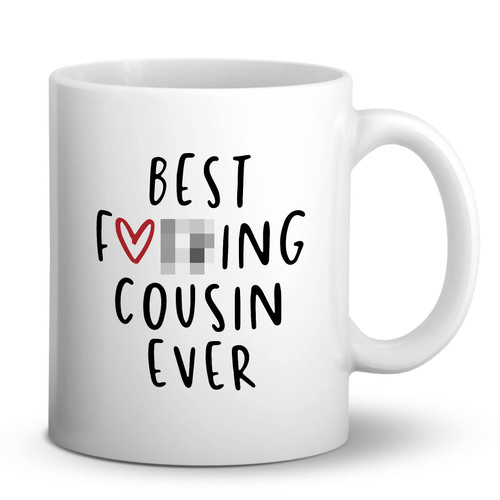 DOTAIN Best Cousin Ever Ceramic Mug - 11 Ounces Funny Cousin Gift Coffee Milk Tea Mug Cup,Cousin Gifts From Cousins,Funny Cousin Gift,Cousin Birthday Gift