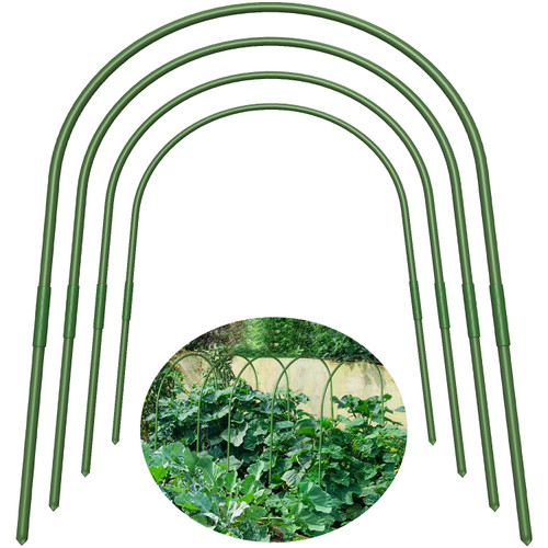 Garden Hoops, FOTMISHU Greenhouse Hoops for Raised Beds Row Cover Garden Netting, 4Pcs 26.3"x24.4" Rust-Free Garden Tunnel, Reuseable Gardening Supplies for Plants Vegetables