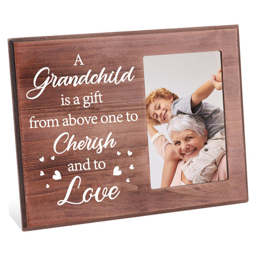 BEUNITON Family Picture Frame Photo Frame Gift Wood Picture Frame for 4x6" Photo Grandparents Picture Frame Grandchild Family Memorial Picture Frame for Grandparents Birthday Christmas Gifts