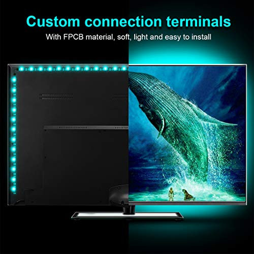LED TV Backlight 2m 6.56ft RGB LED Strip Lights for 40-60inch HDTV Bias Lighting with 24 Key IR Remote Controller,USB LED Flexible Strips for TV Desktop PC Home Theater Decoration