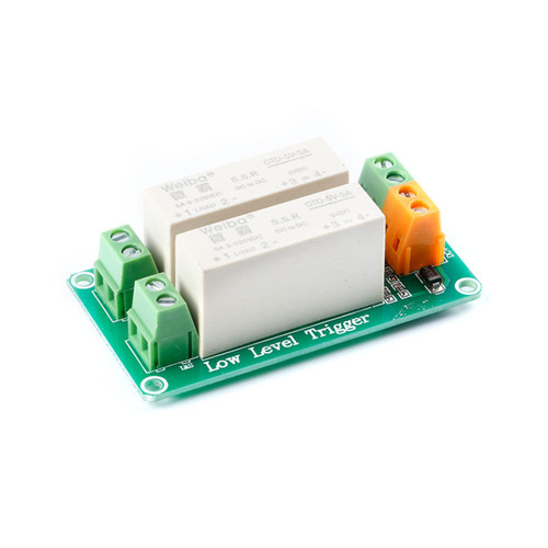 EC Buying 2 Channel 24V 12V 5V Low Trigger Solid State Relay 2 Way Low-Level Trigger Solid-State Relay Module Single Phase Relay DC Controlled DC Electric Relay 5A (5V)