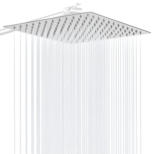 Rain Shower Head, High Pressure Shower Head, Rainfall Shower Head,Square Shower Head,Large 304 Stainless Steel Fixed Showerhead, Ultra Thin Bathroom Shower Head Easy to Clean and Install.(10 inch)