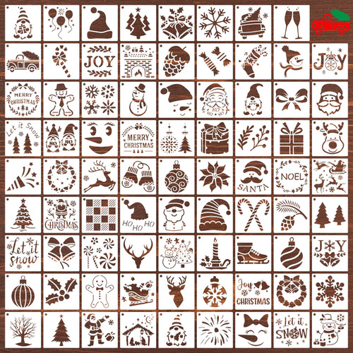 80 Pcs Christmas Stencils for Painting on Wood, Reusable Merry Christmas Ornament Stencils Snowflakes Holiday Stencils DIY Craft Template Paint Stencils Set for Wall Card Rock Home Decor (Christmas) 80 Pcs Christmas Stencils for Painting on Wood, Reusable Merry Christmas Ornament Stencils Snowflakes Holiday Stencils DIY Craft Template Paint Stencils Set for Wall Card Rock Home Decor (Christmas)