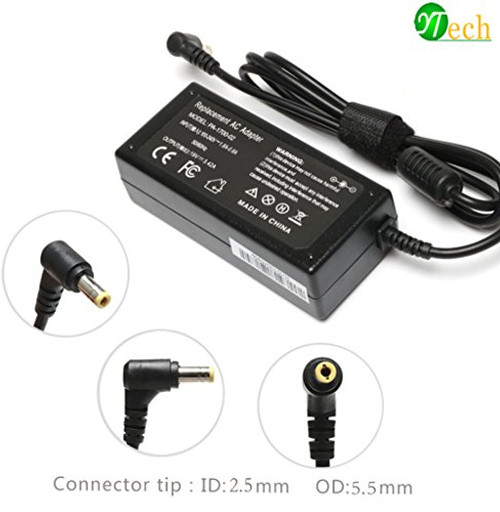 YTech 65W AC Adapter Laptop Charger for Asus X551 X551C X551CA X551M X551MA X550 X550C X550CA X550LA X550ZA X552 X550LN X552LAV X555DA X555L X555LA X401A X502C D550 D550M D550C--19V 3.42A
