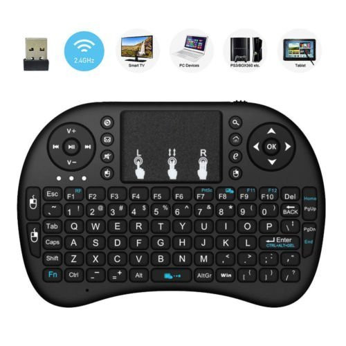 2018 New Minidi i8 2.4GHz Mini Wireless Keyboard with Touchpad Mouse, Handheld Remote, Pi 2/3, KODI Android TV Box, HTPC/IPTV, Windows 7 8 10