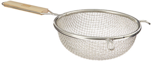 Winco Strainer, 6.25-Inch Diameter, Medium Double Mesh, Tin, Tan