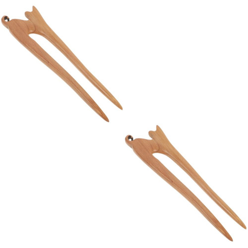 BESTOYARD 2pcs cat hairpin hair gems for women girl hair accessories hair accessories for girls hair stick wax chignon pins for women wood hair chopsticks cute hair accessories bun hair fork