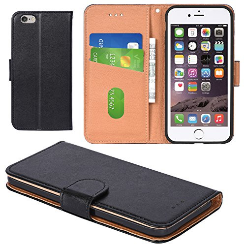 iPhone 6 Plus Case, iPhone 6S Plus Case, Aicoco Flip Cover Leather, Phone Wallet Case for Apple iPhone 6 Plus / 6S Plus (5.5 inch) - Black