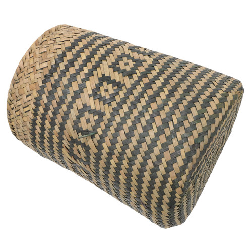 Cabilock Wastebasket Rattan Vase Office Garbage Can Round Trash Can Small Woven Storage Basket Flower Basket Pot Woven Wastebasket Floor Trash Bucket Convenient Trash Can Woven Trash Bucket