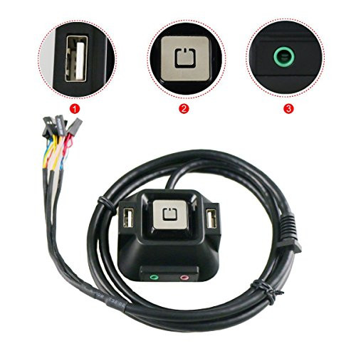 RilexAwhile Reset HDD Button Switch + Dual USB Ports + Power Button + Audio Ports for Desktop Computer Case