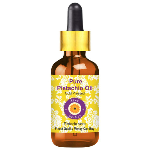 Deve Herbes Pure Pistachio Oil (Pistacia Vera) with Glass Dropper 100% Natural Therapeutic Grade Cold Pressed 10ml (0.33 oz) Deve Herbes Pure Pistachio Oil (Pistacia Vera) with Glass Dropper 100% Natural Therapeutic Grade Cold Pressed 10ml (0.33 oz)