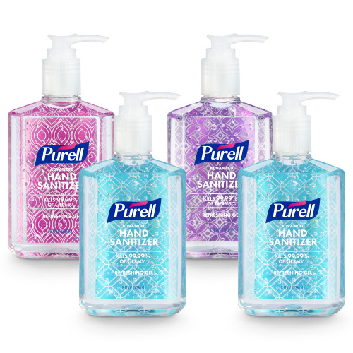 Purell Advanced Hand Sanitizer Refreshing Gel Design Series, Clean Scent, 8 Fl Oz Pump Bottle (Pack of 4), 9652-06-ECDECO