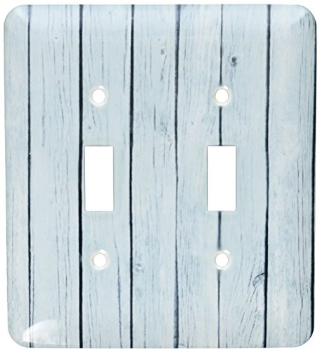 3dRose lsp_164625_2 Vintage Blue Rustic Image of Wood chic art - Double Toggle Switch