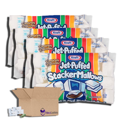 Tribeca Curations | StackerMallows Marshmallows for S'mores Value Pack Bundled by Tribeca Curations, 8 Oz | 4 Bags Includes Tribeca Mints