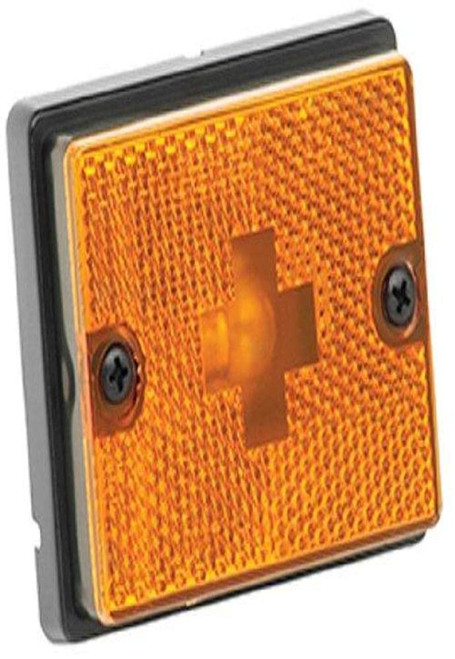Wesbar 203111 Side Marker/Clearance Light with Reflex Lens, Black Stud-Mount Base, Amber