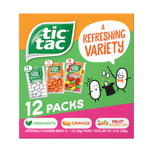 Tic Tac Flavor Variety Pack, On-The-Go Refreshment, 12 Pack, 1 oz Each Tic Tac Flavor Variety Pack, On-The-Go Refreshment, 12 Pack, 1 oz Each