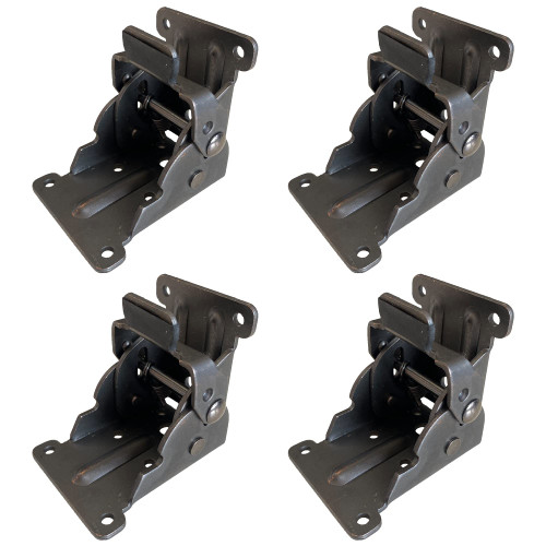 MechWares - Foldable Support Bracket-Self-Locking Hinge- Leg Fittings and Corner Brace- for Folding Legs |Folding Workbench| Fold Down Desk Extension in Kitchen | Laundry Room Garage | RV (4 Hinges)