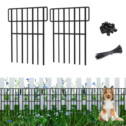 Xeeol Decorative Garden Fence, 4 Pack Outdoor No Dig Bottom Fence Panels Plant Border, 17in(H) X4.33ft(L) Fencing for Yard and Patio, Temporary Metal Wire Animal Barrier for Pet Dog Rabbit Xeeol Decorative Garden Fence, 4 Pack Outdoor No Dig Bottom Fence Panels Plant Border, 17in(H) X4.33ft(L) Fencing for Yard and Patio, Temporary Metal Wire Animal Barrier for Pet Dog Rabbit