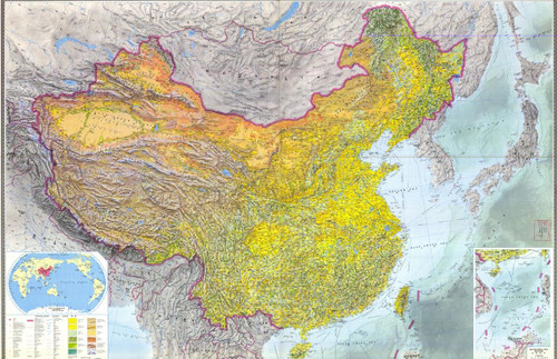 Gifts Delight Laminated 37x24 Poster: Topographic map of China 1984 - Full Size