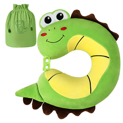 urnexttour Kids Travel Pillow, Cute Dinosour Memory Foam Neck Pillow with Travel Bag, Soft Adjustable Airplane Pillow for Chin Support, Headrest and Sleeping - Green urnexttour Kids Travel Pillow, Cute Dinosour Memory Foam Neck Pillow with Travel Bag, Soft Adjustable Airplane Pillow for Chin Support, Headrest and Sleeping - Green