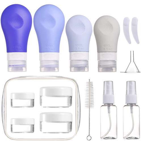 Gemice 16 Pack Silicone Travel Bottles Set for Toiletries, TSA Approved Travel Size Containers Leak Proof Silicone Squeezable Travel Accessories 2oz 3oz for Shampoo Conditioner Lotion Body Wash Gemice 16 Pack Silicone Travel Bottles Set for Toiletries, TSA Approved Travel Size Containers Leak Proof Silicone Squeezable Travel Accessories 2oz 3oz for Shampoo Conditioner Lotion Body Wash