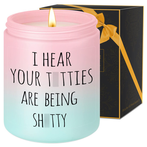 LEADO Scented Candles - Breast Cancer Gifts for Woman, Cancer Care Gifts for Women, Funny Breast Cancer Gifts, Chemo Care Package for Women, Breast Cancer Survivor, Mastectomy Gifts, Chemo Patients