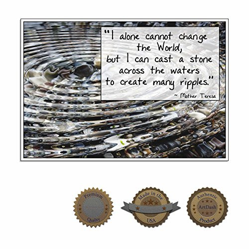 ArtDash® Inspirational Poster Print for Classroom, Home, or Office: MOTHER TERESA - Many Ripples (Heavy Matte Poster Paper, 13"×19")
