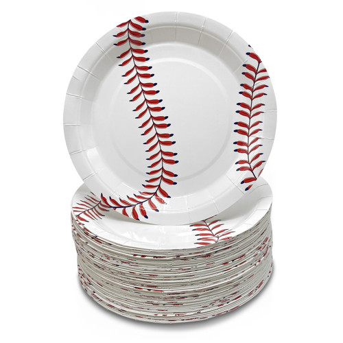 CONEHOY 100 Pcs Baseball Plates - 7 Inch Baseball Dinner Plate - Paper Dessert Dishes Plates - Disposable Tableware Plates for Baseball Themed Party Sports Party Decoration Baseball Party Supplies CONEHOY 100 Pcs Baseball Plates - 7 Inch Baseball Dinner Plate - Paper Dessert Dishes Plates - Disposable Tableware Plates for Baseball Themed Party Sports Party Decoration Baseball Party Supplies