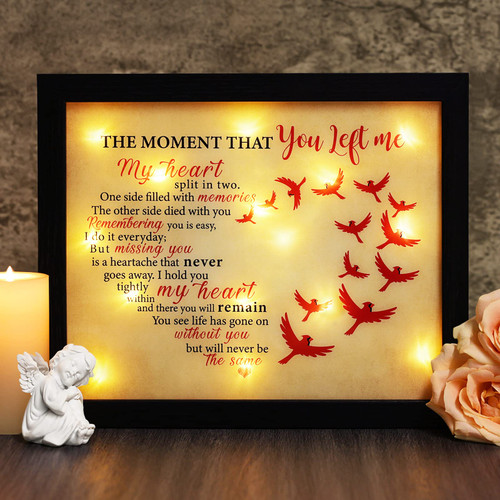 Memorial Gifts LED Shadow Box - Sympathy Gift for Loss of Mother Mom Father Dad, Bereavement Gifts Ideas in Memory of Loved One Gifts, Condolences Rememberance Grief Gifts Funeral, Cardinal Gifts