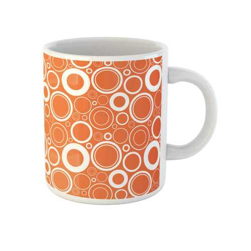 Awowee Coffee Mug Colorful Geometric Random Circles Pattern Abstract Round Orange Artistic 11 Oz Ceramic Tea Cup Mugs Best Gift Or Souvenir For Family Friends Coworkers