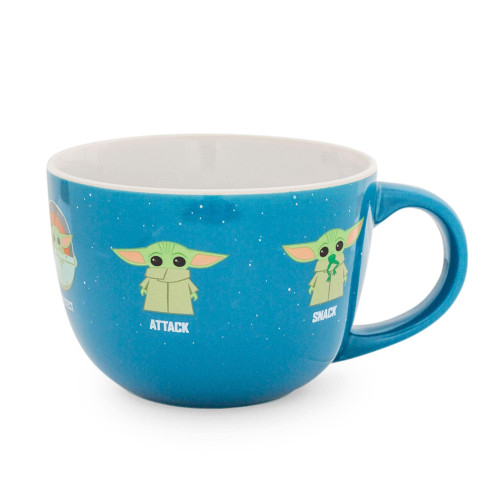 Star Wars: The Mandalorian "Protect Attack Snack" Ceramic Soup Mug | 24-Ounce Bowl For Ice Cream, Cereal, Oatmeal | Large Coffee Cup For Espresso, Caffeine | Cute Baby Yoda Gifts and Collectibles Star Wars: The Mandalorian "Protect Attack Snack" Ceramic Soup Mug | 24-Ounce Bowl For Ice Cream, Cereal, Oatmeal | Large Coffee Cup For Espresso, Caffeine | Cute Baby Yoda Gifts and Collectibles