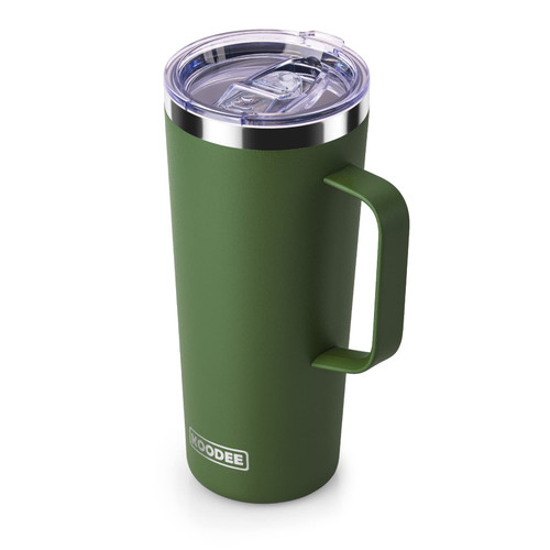koodee Coffee Mug with Handle- 24 oz Insulated Coffee Travel Mug With Handle-Stainless Steel Vacuum Camping Mug Coffee Tumbler?Grass Green?
