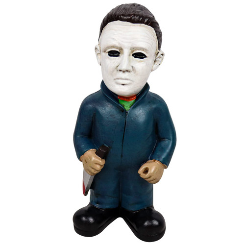 xiuyou Horror Movie Garden Gnomes Statue Resin Action Figure Ghost Michael Myers Jason Freddy Collectibles Halloween Lawn Outdoor Decor (Myers)