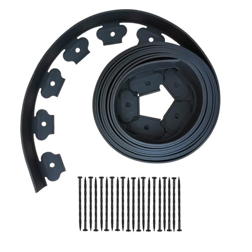 Landscape Edging,20ft Plastic No Dig Garden Edging with 20 Stakes,2 Inch Tall Lawn Edging for Lawn,Yard,Flower Gardens Edging Border (Black-20FT) Landscape Edging,20ft Plastic No Dig Garden Edging with 20 Stakes,2 Inch Tall Lawn Edging for Lawn,Yard,Flower Gardens Edging Border (Black-20FT)