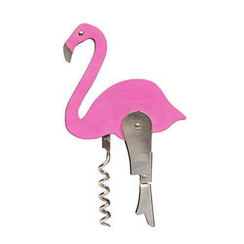 SUCK UK Flamingo Corkscrew Bottle Opener, Pink