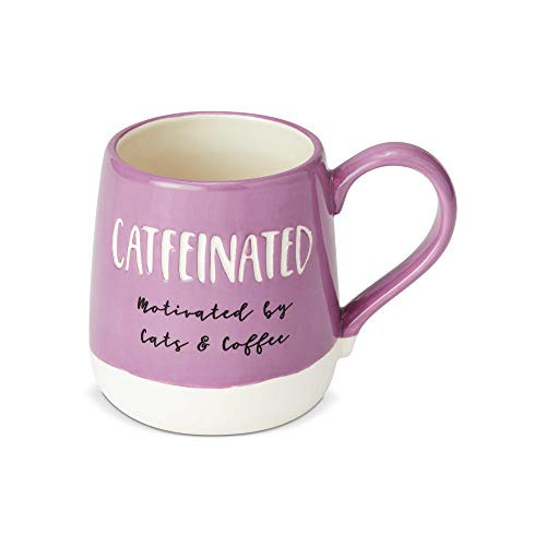 Enesco 6002622 Our Name is Mud Engraved Catfeinated, 16oz Stoneware Mug, 16 oz, Multicolor
