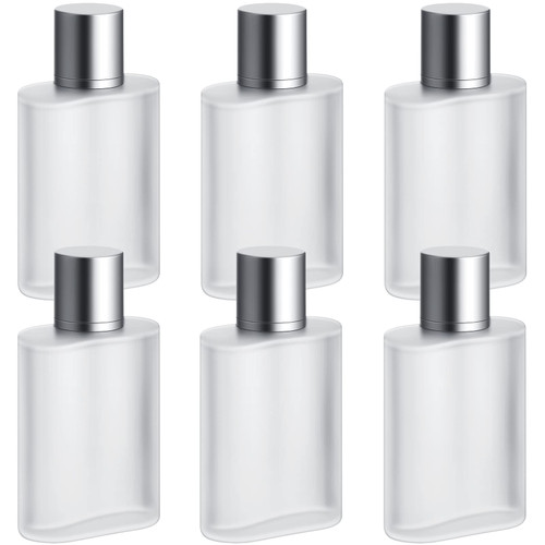 6 Pcs Frosted Glass Bottle Perfume Atomizer Refillable Spray Empty Perfume Bottles Fine Mist Atomizer Cosmetic Container for Travel, Silver (50ml) 6 Pcs Frosted Glass Bottle Perfume Atomizer Refillable Spray Empty Perfume Bottles Fine Mist Atomizer Cosmetic Container for Travel, Silver (50ml)