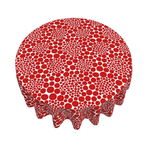 TEDISMC Round Tablecloth 60 Inch Washable Polyester Table Cloth Water Resistant Spill Proof Table Cover Mat for Dining Kitchen Home Party Wedding Decoration